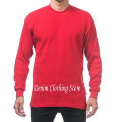 New PROCLUB Men’s Heavyweight THERMAL Top Long Sleeve Shirts Waffle Solid S-5XL