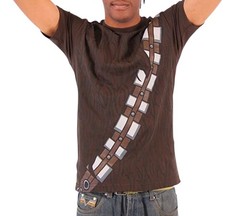New Star Wars Chewbacca Bandolier Graphic T Shirt Brown Mens
