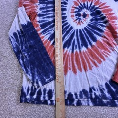 Polo Ralph Lauren Hooded T Shirt Mens L Red White Blue Tie Dye Long Sleeve Tee