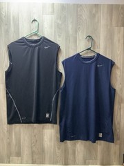 Nike Pro Combat Sleeveless Shirt Men’s XL Lot Of 2 Fitted Blue & Black
