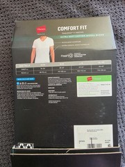 Hanes® Men’s V neck T-shirt 3 pack White ” COMFORT FIT & COTTON STRETCH ” Small