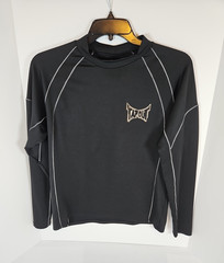 Tap Out large Black Long Sleeve Compression Rash Guard Shirt Poly/ Spandex Blend