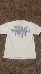 Represent Men’s S White Double-Sided Logo Graphic Crew Neck T-Shirt