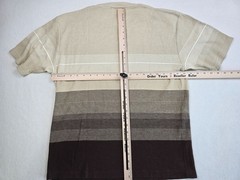 Claiborne Mens Striped Short Sleeve Crewneck T-Shirt Beige/Brown Large