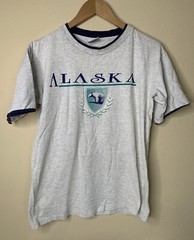 Vintage Alaska Shirt Mens Sz M Brown Bear Outdoor Travel Art Tee 90s