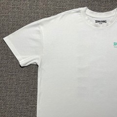 Spalding Basketball T Shirt White Teal Double Sided Relaxed Fit Mens XL Sports