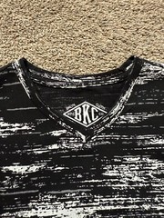 Brooklyn BKC Mens Shirt Size Large Slim Fit Poly Cotton Blend Stretch Flex Black