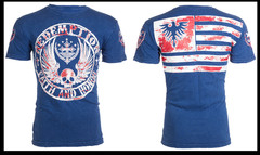 ARCHAIC by AFFLICTION American Flag CROSSED DEATH Short Sleeve Slim Fit T-shirt
