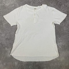 PHIGVEL Japan S/S Ribbed Henley Neck T-Shirt Size 36 White