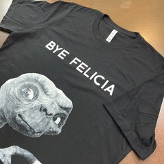 Funny E.T. Bye Felicia Movie Meme T-Shirt Size L Black Retro 80s 90s Mashup Tee