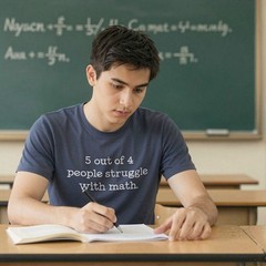 Mens 5 Out Of 4 People Struggle With Math Tshirt Funny Nerdy School Tee