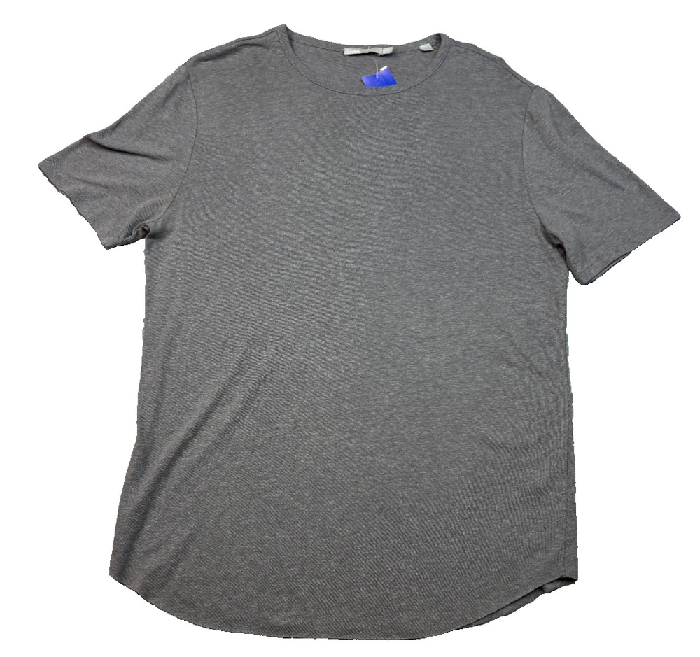 $150 NWOT VINCE Crew Neck T-Shirt LINEN COTTON Blend Men’s L LARGE Gray SS