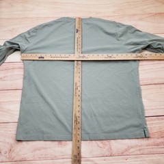 Uniqlo AIRism Shirt Mens Extra Large Green Cotton Crew Neck Long Sleeve T-Shirt