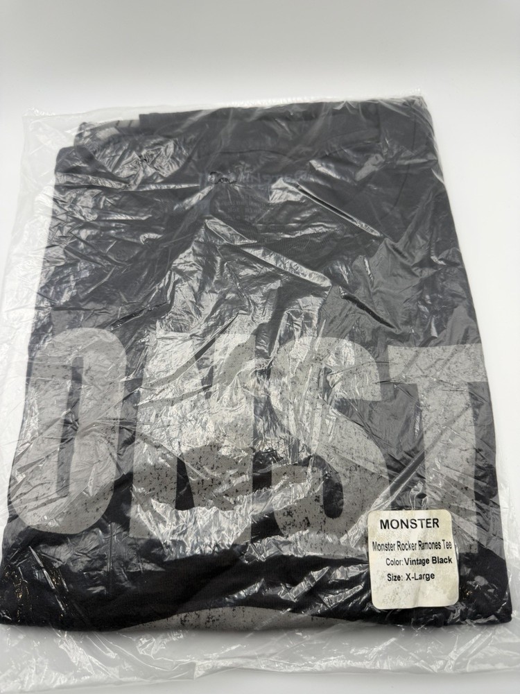 Monster Energy Monster Rocker Ramones Tee Men’s Xl Vintage Black Sealed