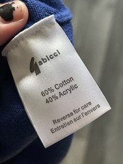 Gabicci Knit T Shirt Medium Blue Ringer High Round Neck Short Sleeve Pocket Tee