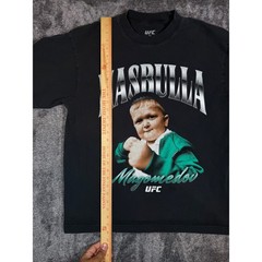 UFC Hasbulla Magomedov Graphic T Shirt Black Size L Cotton