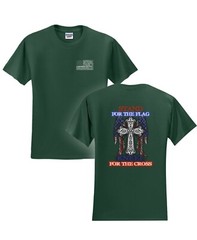 Stand For The Flag, Kneel For The Cross Screen Printed Graphic Unisex Shirt