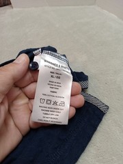 Stitches And Rivets Men’s Size XL Soild Blue Color Shirt 3 Button Stand Collard
