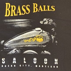 Brass Balls Saloon Ocean City MD Shirt Men’s 2XL 90’s Motorcycle Biker Bar Black