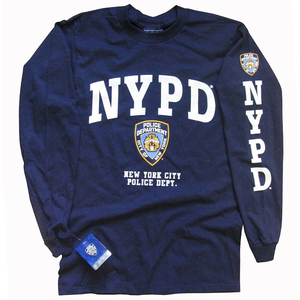 NYPD T-SHIRT, Officially Licensed Crewneck Long-Sleeve Athletic Tee
