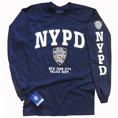 NYPD T-SHIRT, Officially Licensed Crewneck Long-Sleeve Athletic Tee