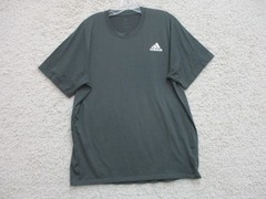 Adidas Shirt Large Adult Gray Athletic Stretch Logo Modern Fit Stretch Mens L