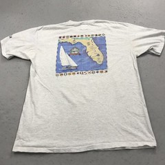 VINTAGE Panama Jack Shirt Mens XL Gray Single Stitch Florida Travel 90s
