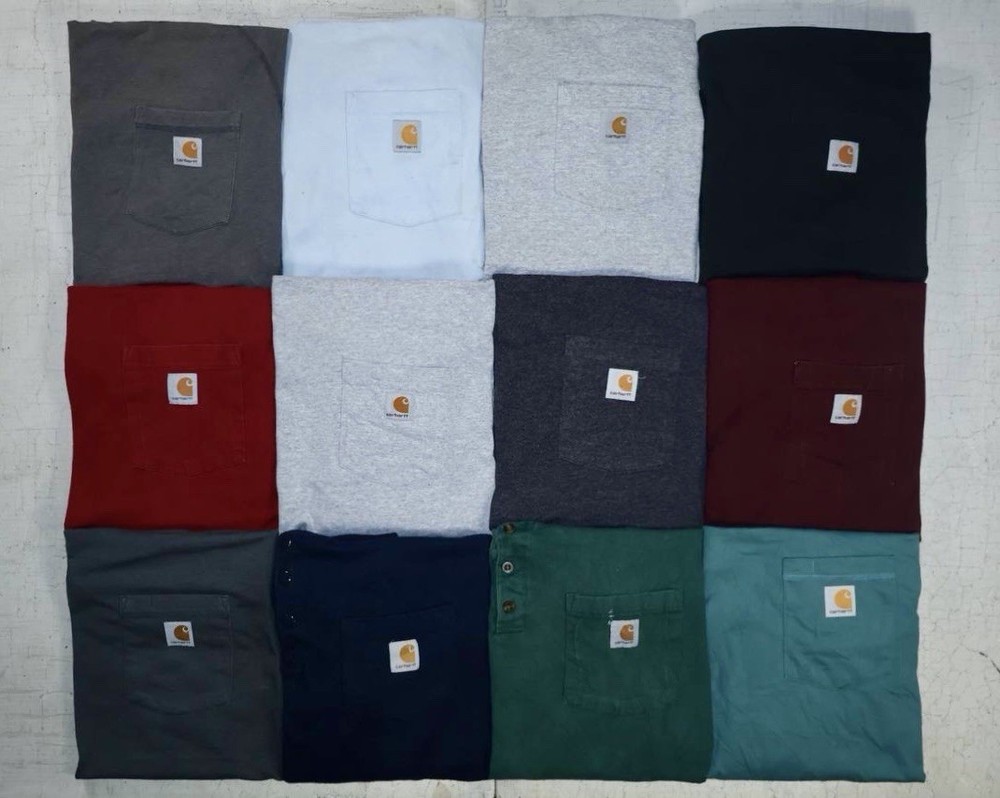 Carhartt Pocket Tee Bundle Lot of 12 Size L Large Workwear T Shirts USA Mix