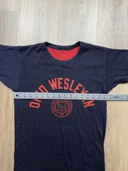 50s VINTAGE Ohio Wesleyan Reversible Double Faced T-Shirt Size Medium Cotton