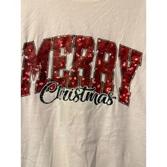 Merry Christmas December 25 Graphic T-Shirt White Red Green Holiday Tee 2XL