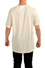 Hugo Boss Men’s “T-Tesar 59” 100%Linen Striped Short Sleeve T-Shirt US 2XL IT 56