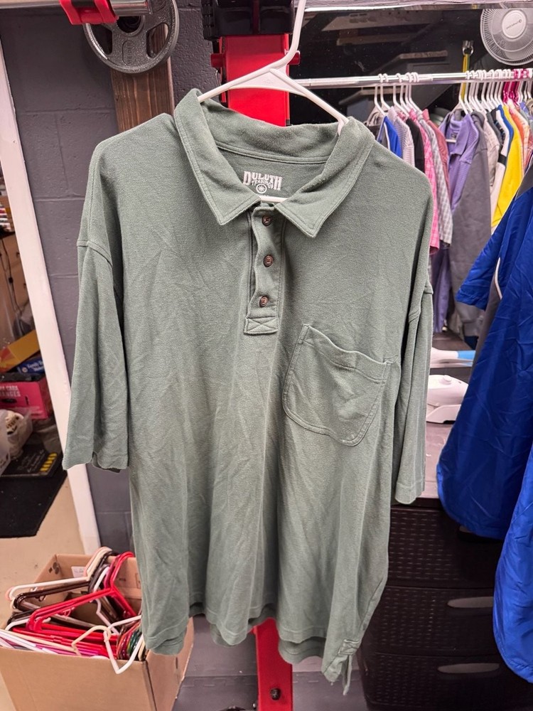 Duluth Trading Co. Men’s 2XL Short Sleeve Coolmax Cotton Pocket Polo Shirt Green