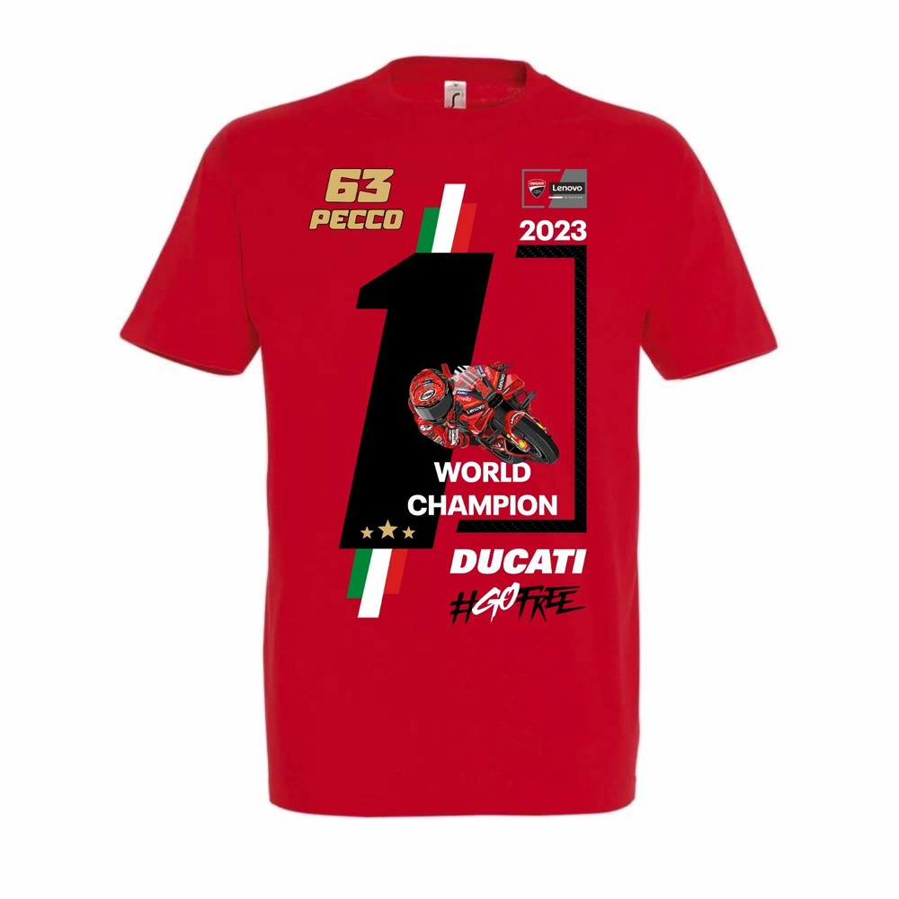 PECCO BAGNAIA DUCATI World Champion LOGO REPLICA Tshirt