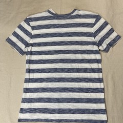 Daniel Buchler Shirt Mens M Blue White Striped Stretch Crew Neck Jersey Tee NWT