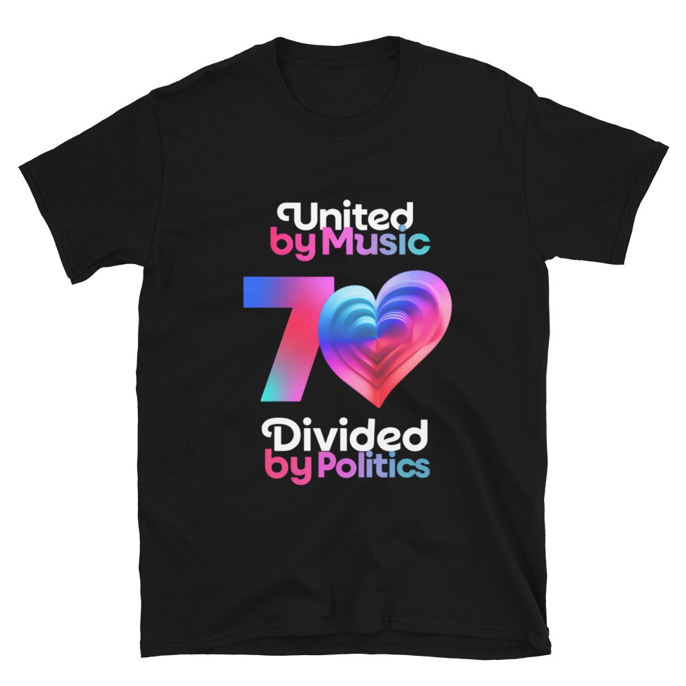 Eurovision Song Contest 2026 United by Music divided by Politics T-Shirt