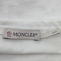 Moncler Men’s Maglia T-Shirt Cotton Size Large White Large Logo Print Authentic