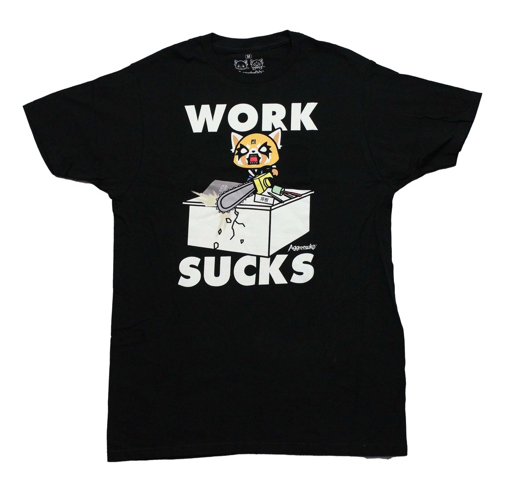 Aggretsuko New Adult T-Shirt – Work Sucks Broken Copier