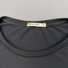 Marine Layer Shirt Mens XL Gray Solid Logo Crewneck Tee Soft Cotton Blend USA