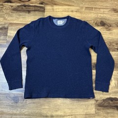 Faherty Cloud Waffle Crew Mens LARGE Organic Cotton Long Sleeve Thermal Pullover