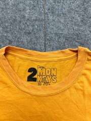 2MONKEYS Graphic Tee Mens 2XL Yellow Orange Dyed Cotton Poly Blend Shirt