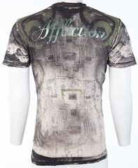Rare $62 AFFLICTION Sand SERPEANT EMPEROR Short Sleeve Slim Fit Y2K T-shirt NWT