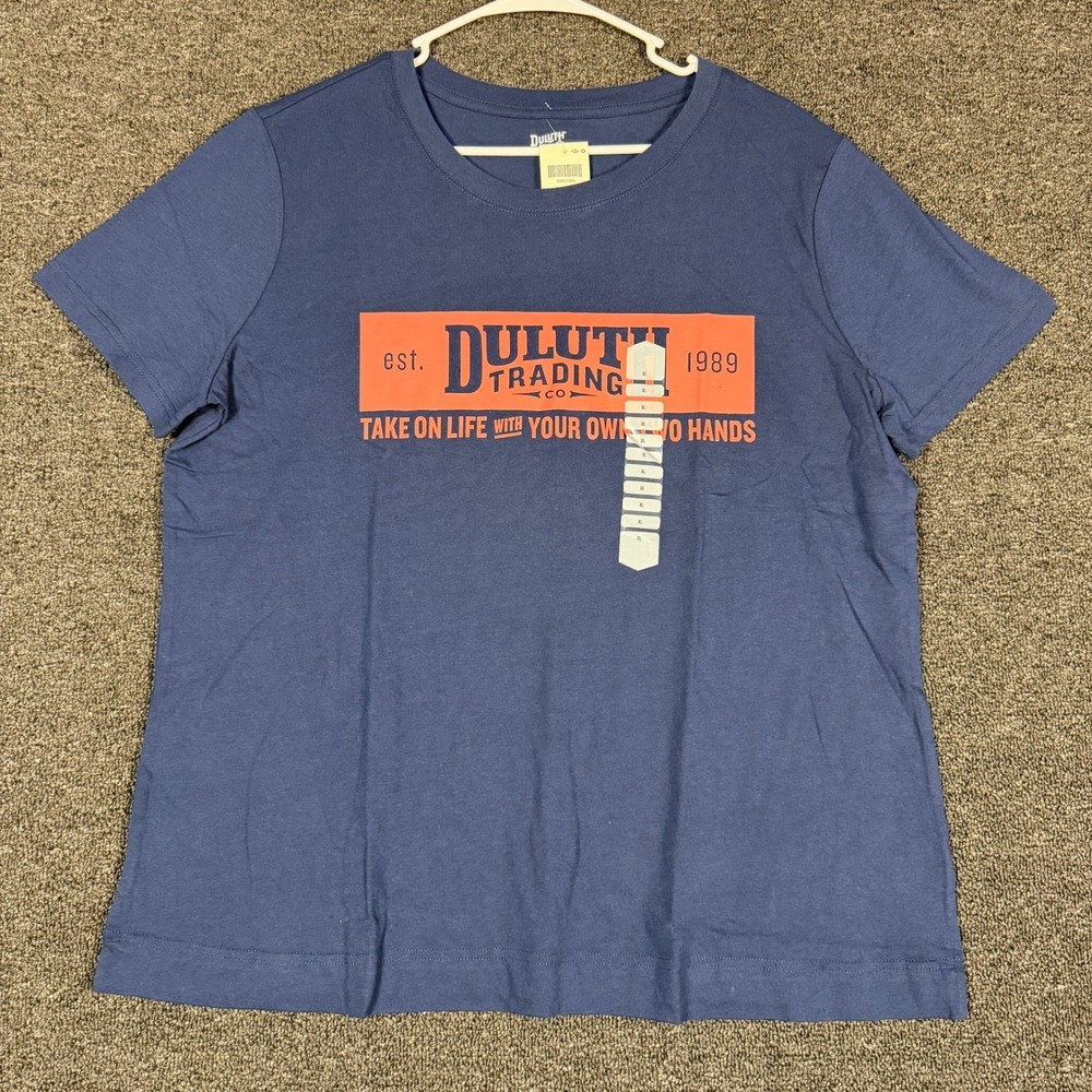 Duluth Trading Co Navy Blue Graphic T-Shirt XL NWT Cotton Short Sleeve Tee