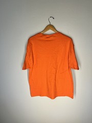 Hanes Heavyweight 50/50 Blank T-Shirt XL Orange Y2K Vintage Made in El Salvador