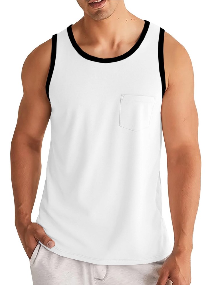 Men’s Workout Tank Tops Athletic Gym Sleeveless Muscle Shirt Casual Basic Sum…