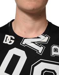 DOLCE & GABBANA T-shirt Black Cotton Letter Print Short Sleeve IT48/US38/M $900