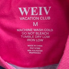 WEIV Vacation Club Mens Hawaiian Surf Girl Flamingo Palm Tree Graphic T Shirt M