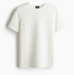 H&M Mens Slim-Fit Textured T-Shirt Size Small