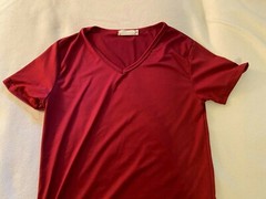 Men’s V-Neck T-Shirt Medium Slim Fit NWOT , stretchy, dark red