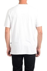 Just Cavalli Men’s White Graphic Print Crewneck T-Shirt US 2XL IT 56