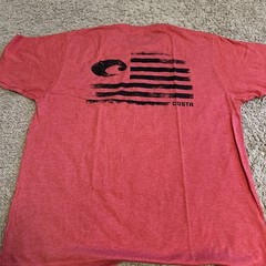 New! Costa Del Mar T-Shirt Mens X-Large Red Heathered Short Sleeve Graphic Tee